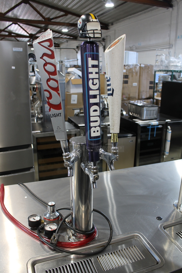 Beverage Air DD94HC-1-B Stainless Steel Commercial Direct Draw Kegerator w/ 3 Tap Beer Tower and 2 Tap Beer Tower. 115 Volts, 1 Phase. Tested and Powers On But Does Not Get Cold - Image 3 of 9