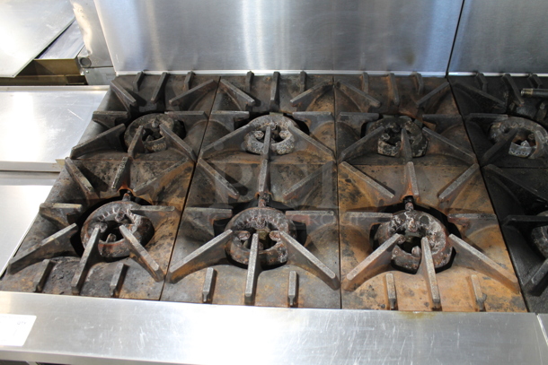 2018 Garland SunFire X36-6R Stainless Steel Commercial Propane Gas Powered 6 Burner Range w/ Oven, Over Shelf and Back Splash. - Image 3 of 7