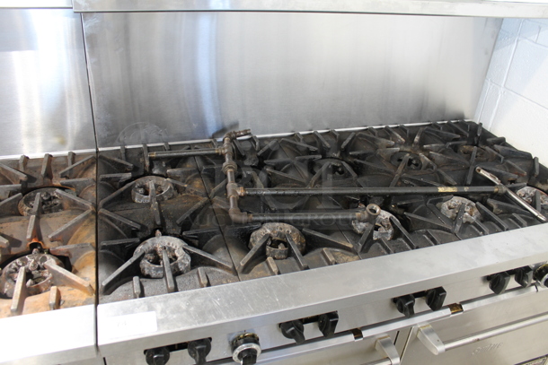 2018 Garland SunFire X60-10RRStainless Steel Commercial Propane Gas Powered 10 Burner Range w/ 2 Ovens, Over Shelf and Back Splash. - Image 3 of 9