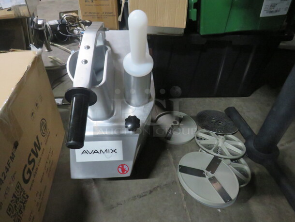 One Avamix Continuous Feed Food Processor. Model# 177CFP50. 120 Volt. 550 Watt.