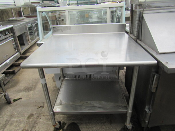 One Stainless Steel Table With A Stainless Under Shelf On Casters. 36X34X40 - Image 2 of 2