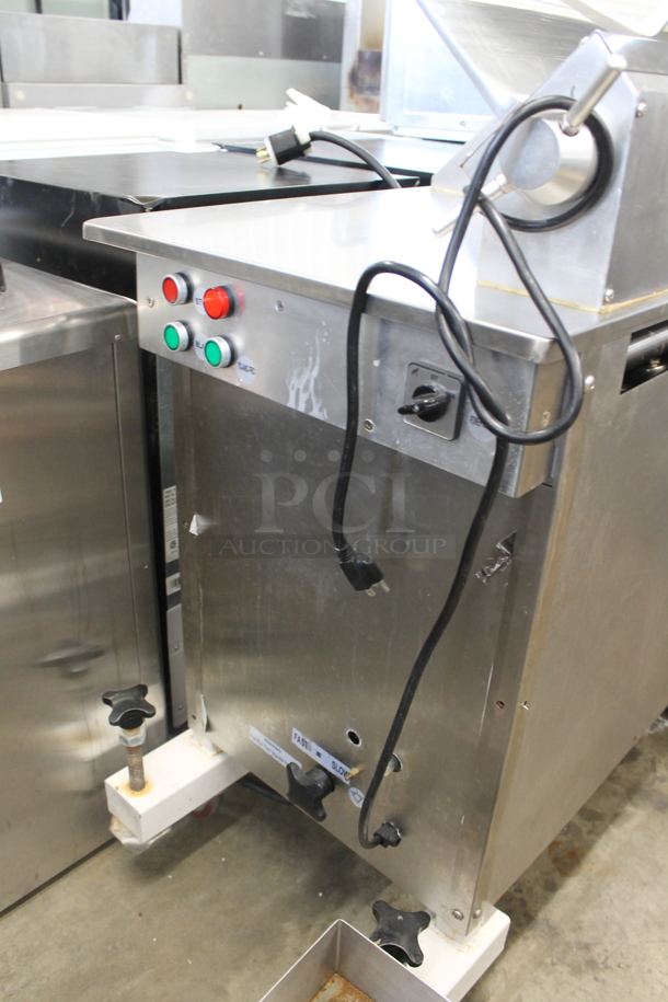 2021 Hualing HB-350 Stainless Steel Commercial Floor Style Heavy Duty Slicer. 110 Volts, 1 Phase. Tested and Powers On But Parts Do Not Move - Image 4 of 7