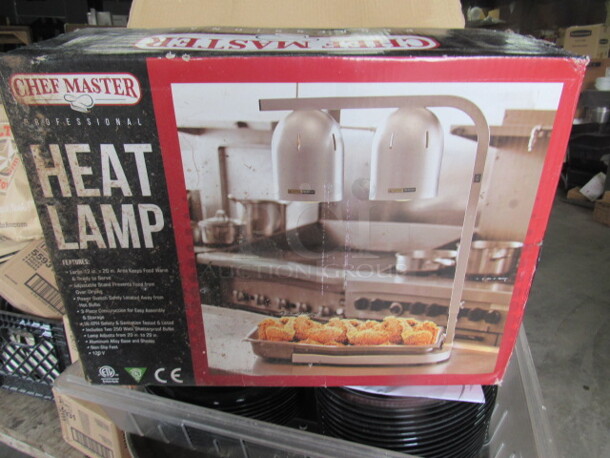 One NEW Chef Master 2 Bulb Heat Lamp Food Warmer. 120 Volt. 15X13X21 - Image 1 of 1