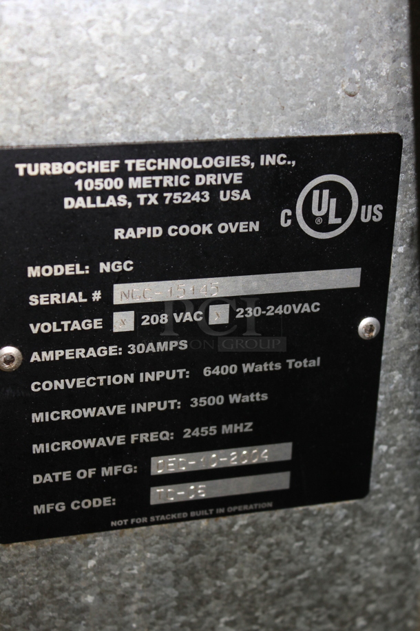 Turbochef NGC Stainless Steel Commercial Countertop Rapid Cook Oven. 208/240 Volts, 1 Phase.  - Image 9 of 9