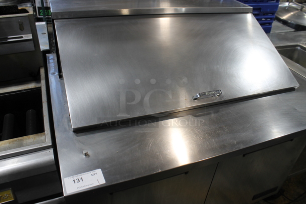 2012 True TSSU-48-18M-B Stainless Steel Commercial Sandwich Salad Prep Table Bain Marie Mega Top on Commercial Casters. 115 Volts, 1 Phase. Tested and Powers On But Does Not Get Cold - Image 2 of 8