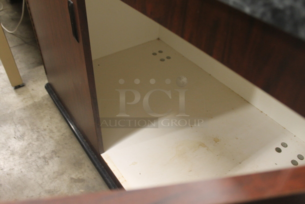 Wood Pattern Trash Can Shell w/ Trash Deposit Hole and 2 Doors. - Image 5 of 5