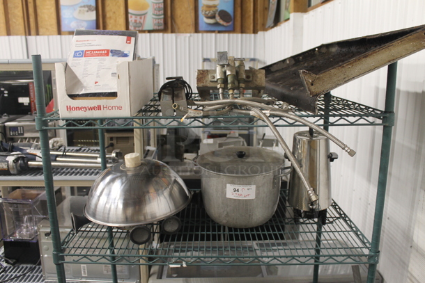 ALL ONE MONEY! Lot of 2 Tiers of Various Items Including Metal Bowl, Shelf and Humidifier Pads - Image 1 of 6