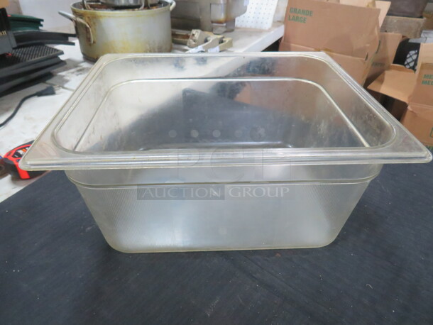 One 1/2 Size 6 Inch Deep Food Storage Container. 