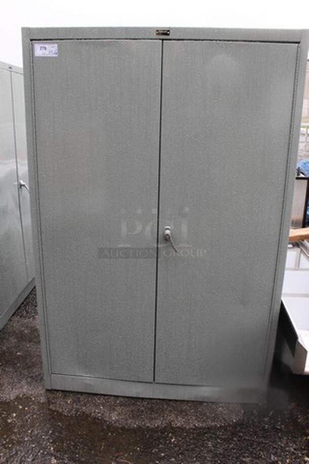 BRAND NEW SCRATCH AND DENT! Hallowell  Gray Metal 2 Door Cabinet.