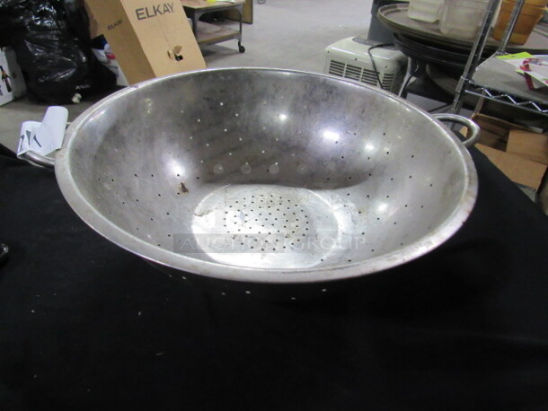One 16 Inch Stainless Steel Colander. - Image 1 of 1