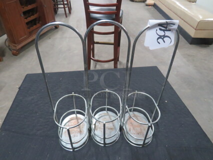 Table Top Oil And Vinegar Bottle Holders. 3XBID