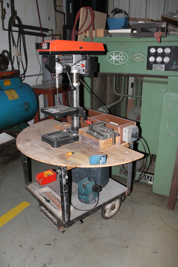 Black & Decker BDDP100 10" 5 Speed Drill Press on Metal Cart w/ Commercial Casters. - Image 2 of 9