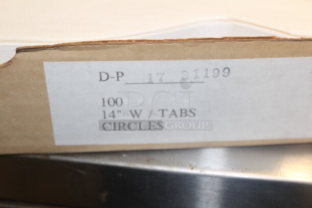 NEW IN BOX! 7 Boxes (100 Count Each) 14" Circular Oil Filters With Tabs. 7X Your Bid!  - Image 2 of 2