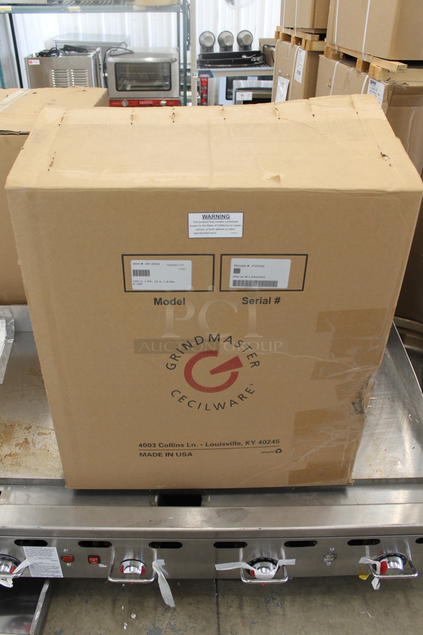 BRAND NEW IN BOX! Cecilware Grindmaster AP-200E Stainless Steel Commercial Coffee Machine w/ Hot Water Dispenser. Stock Picture Used as Galley. 120 Volts, 1 Phase. - Image 2 of 6