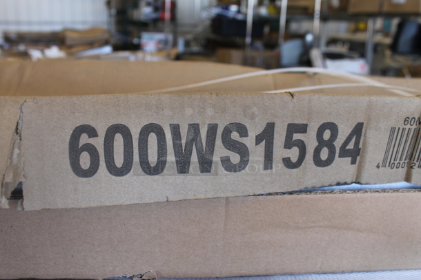 BRAND NEW SCRATCH AND DENT! Regency 600WS1584 18 Gauge Stainless Steel 15" x 84" Solid Wall Shelf - Image 2 of 3