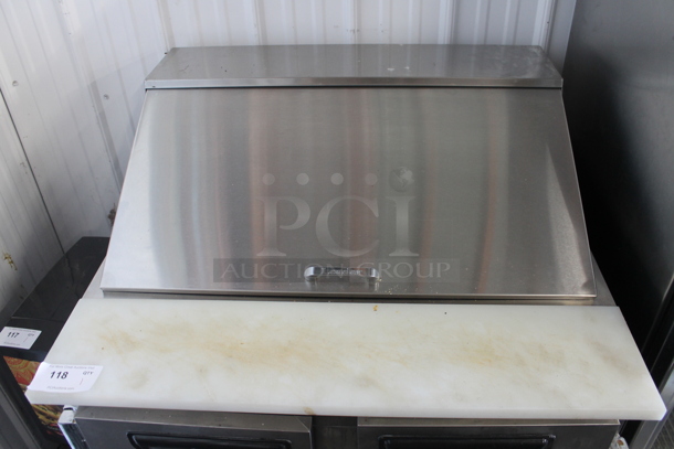 2017 Leader LM36 S/C Stainless Steel Commercial Sandwich Salad Prep Table Bain Marie Mega Top on Commercial Casters. 115 Volts, 1 Phase. Cannot Test - Unit Trips Breaker
 - Image 2 of 10