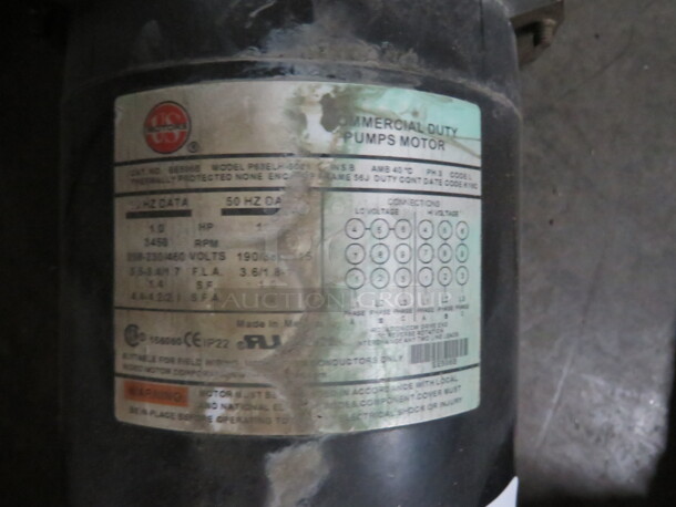 One US Motors Motor. 1.0hp. 208-230/460 Volt. 3 Phase. #P63ELH-5021. - Image 2 of 2