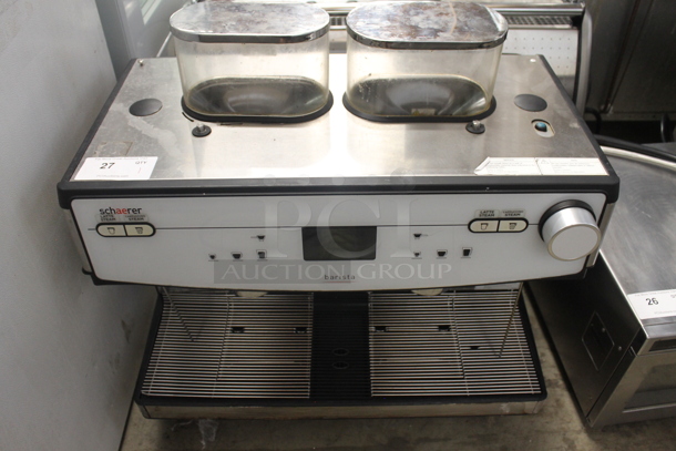 2018 Schaerer Barista Stainless Steel Commercial Countertop 2 Group Espresso Machine w/ 2 Steam Wands and 2 Hoppers. 208 Volts, 1 Phase. - Image 1 of 5