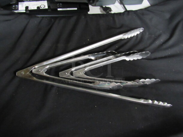 Assorted Size Stainless Steel Tongs. 4XBID - Image 1 of 1