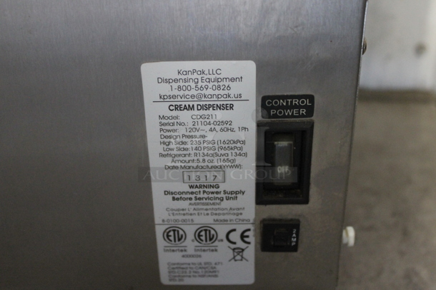 KanPack CDG211 Stainless Steel Commercial Countertop Milk Dispenser. 120 Volts, 1 Phase. Tested and Powers On But Does Not Get Cold - Image 4 of 4