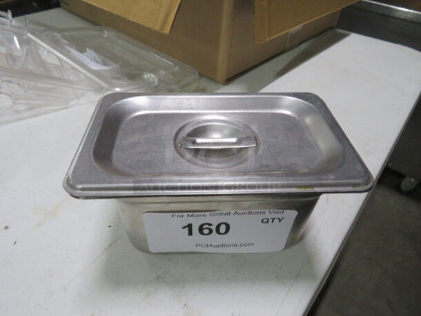 One 1/9 Size 4 Inch Deep Hotel Pan With Lid.
