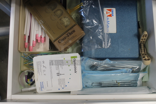 Wood Pattern Counter w/ Drawer and Contents. - Image 7 of 8