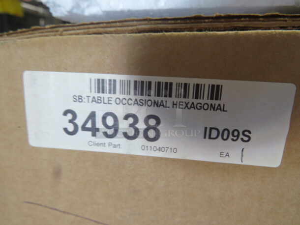 One NEW Starbucks Hexagonal Occasional Table. #34938. 14X14X19.5 - Image 5 of 5