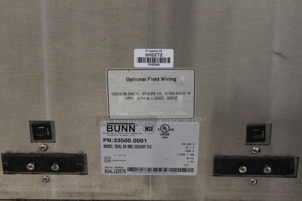 2011 Bunn DUAL SH DBC Stainless Steel Commercial Countertop Coffee Machine w/ 2 Server Satellites. 120/208 Volts, 1 Phase. - Image 4 of 7