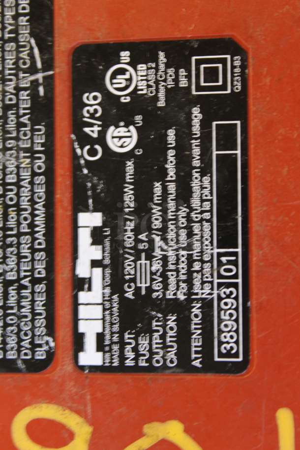 Hilti c 4/36 Li-ion Battery Charging Base. - Image 6 of 6