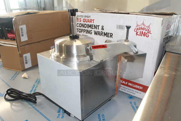 BRAND NEW IN BOX! Carnival King 382HSPW35 Stainless Steel Commercial Countertop 3.5 Quart Food Warmer w/ Pump. 120 Volts, 1 Phase. Tested and Working! - Image 3 of 7