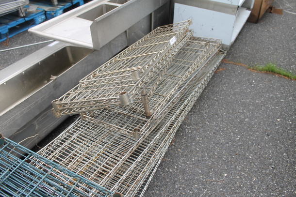 ALL ONE ONEY! Lot of 12 Various Chrome Finish Wire Shelves! Includes 72x13x1.5 - Image 2 of 3