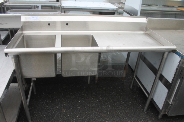 BRAND NEW SCRATCH AND DENT! Stainless Steel Commercial 2 Bay Sink. Bays 14x16x12 - Image 1 of 4