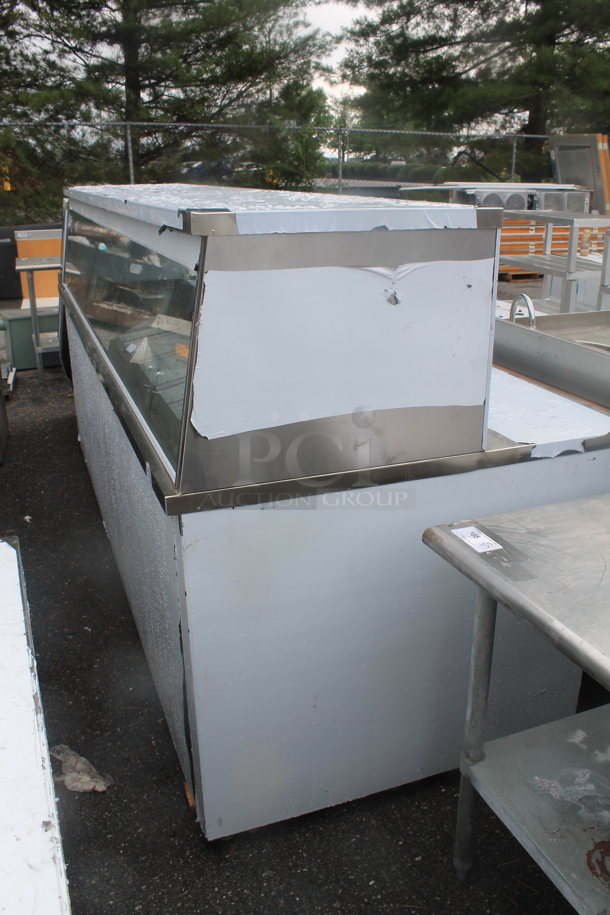 BRAND NEW SCRATCH AND DENT! CustomCool SALBAR-120 Stainless Steel Commercial Refrigerated Prep Table. Does Not Come w/ Remote Compressor.  - Image 2 of 7