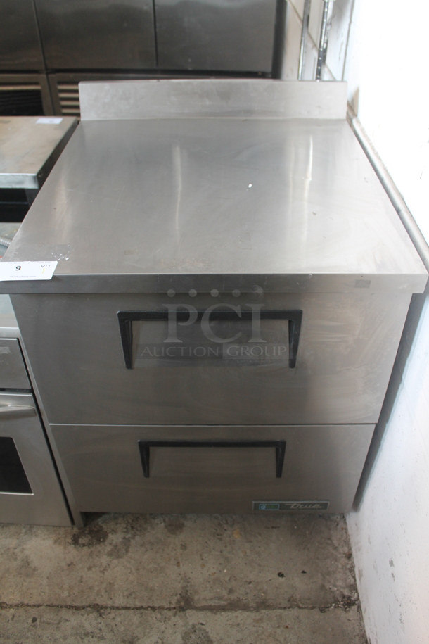 2020 True TWT-27D-2-HC Stainless Steel Commercial 2 Drawer Work Top Cooler w/ Back Splash on Commercial Casters. 115 Volts, 1 Phase. Tested and Working! - Image 1 of 7