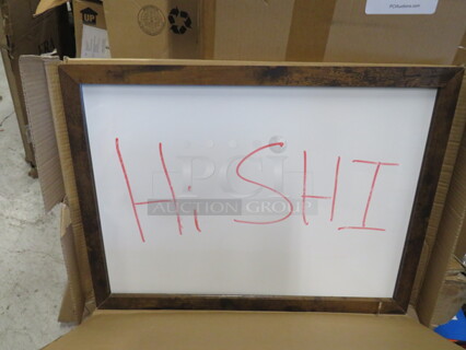 One NEW 18X24 Wood Framed Dry Erase Board.