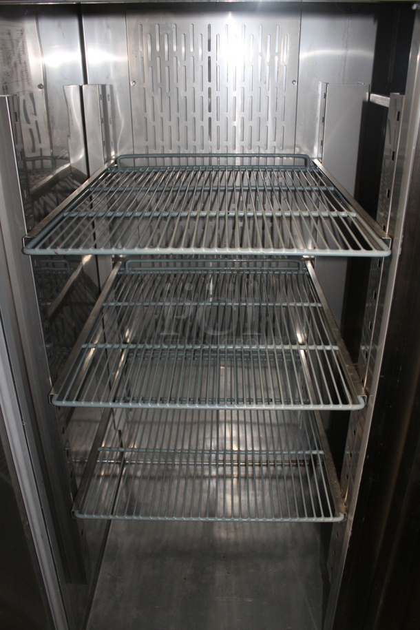 Avantco 178CFD2RR Stainless Steel Commercial 2 Door Reach In Cooler w/ Poly Coated Racks on Commercial Casters. 115 Volts, 1 Phase. Tested and Working! - Image 4 of 7