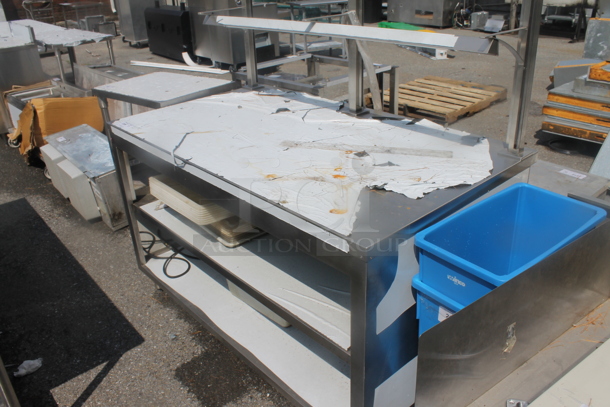 BRAND NEW SCRATCH AND DENT! CustomCool CAB-3460 Stainless Steel Commercial Table w/ 2 Under Shelves. - Image 3 of 5