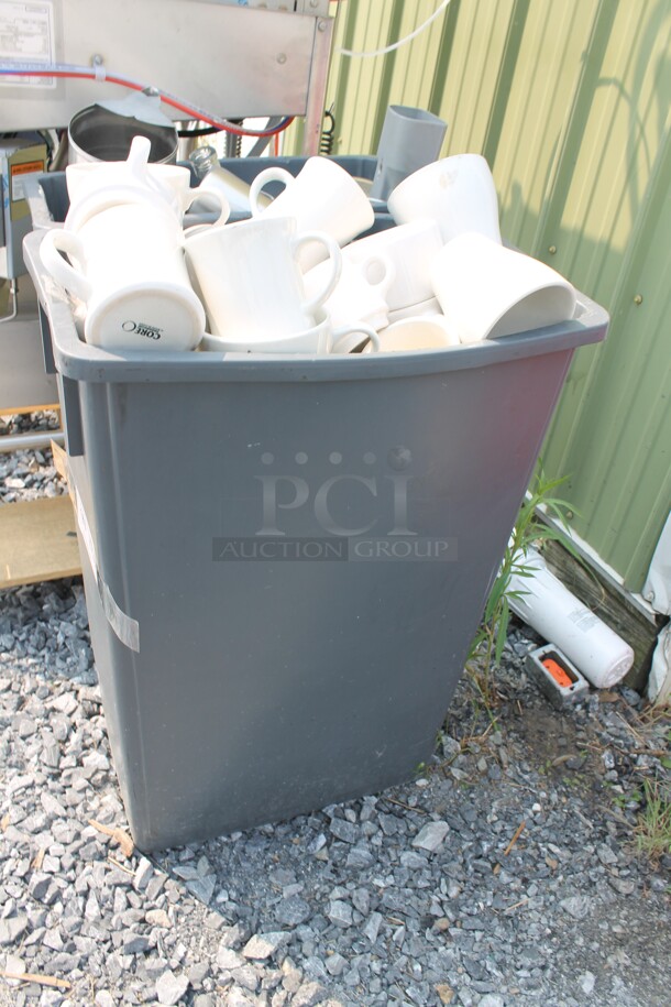 ALL ONE MONEY! 2 Slim Jim Trash Cans Including White Coffee Mugs And Frothing Pitchers, Cake Pans, AND MORE!  - Image 3 of 4