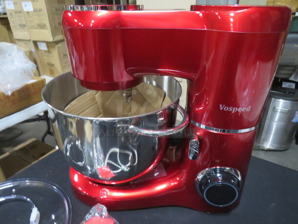 One NEW Vospeed Stand Mixer With Bowl, Guard, Hook, Paddle, And Whip. #SM1550. - Image 2 of 3