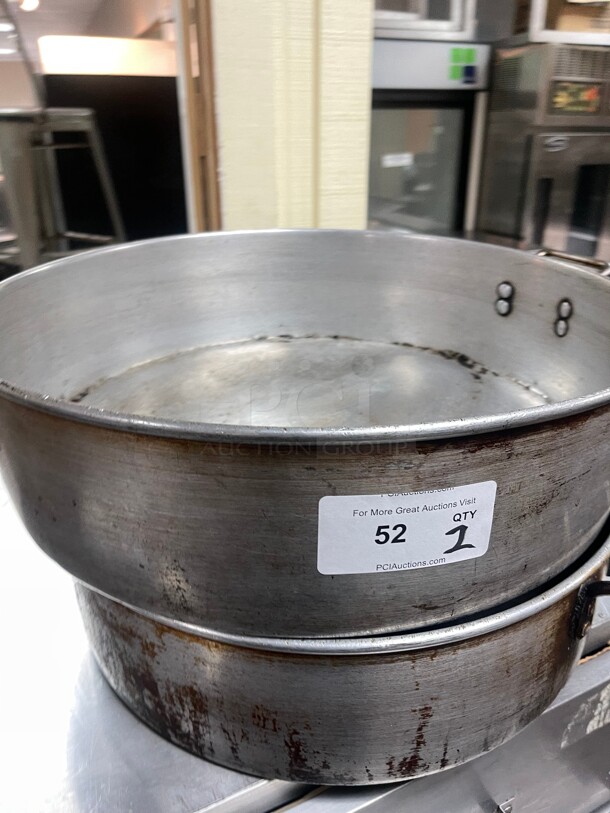 Commercial Large 22 inch x 6.5 inch Round Aluminum Pot NSF 