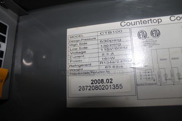 CTB100 Stainless Steel Countertop Single Glass Door Cooler. 115V. Tested and Working! - Image 5 of 7