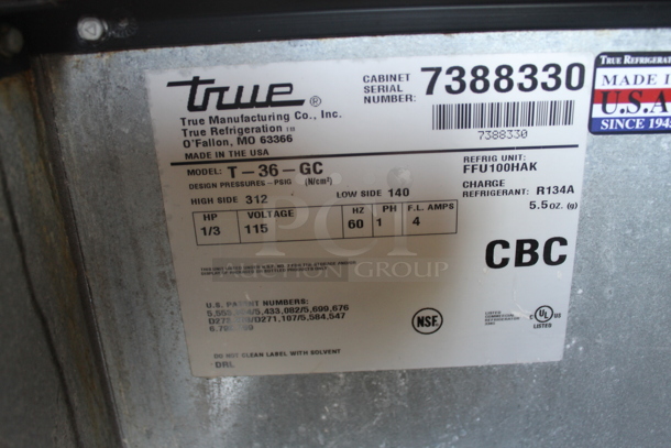2012 True T-36-GC Commercial Stainless Steel Electric One Section Glass Chiller With Polycoated Racks. 115V, 1 Phase. Tested and Working! - Image 4 of 7