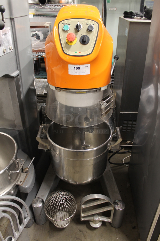BRAND NEW! 2016 Sabitech MIPL40STR Metal Commercial Floor Style 40 Quart Planetary Dough Mixer w/ Stainless Steel Mixing Bowl, Bowl Guard, Dough Hook, Paddle and Whisk Attachments. 220 Volts, 3 Phase. - Image 2 of 9