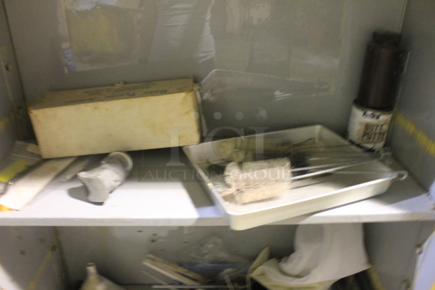 Gray Metal Shelving Unit w/ Contents Including Metal Bins. BUYER MUST REMOVE. - Image 3 of 5