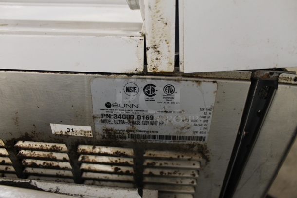 2018 Bunn ULTRA-2 Stainless Steel Commercial Countertop 2 Hopper Slushie Machine. Missing Hoppers. 120 Volts, 1 Phase. Tested and Powers On But Does Not Get Cold - Image 6 of 6