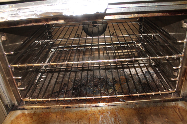 Jade Range JTHR-6-36C Stainless Steel Commercial Natural Gas Powered 6 Burner Range w/ Convection Oven, 2 Tier Over Shelf and Back Splash on Commercial Casters. 35,000 BtU. - Image 5 of 7