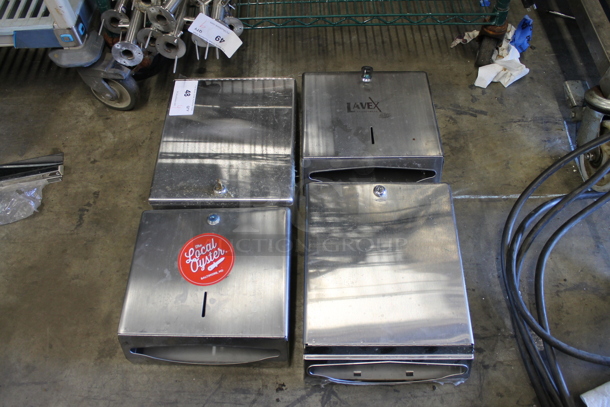 4 Stainless Steel Paper Towel Dispensers. Includes 10.5x4x14. 4 Times Your Bid!