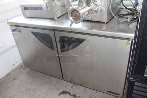 Turbo Air TUR-60SD Stainless Steel Commercial Undercounter Cooler on Commercial Casters. 115 Volts, 1 Phase. Tested and Powers On But Does Not Get Cold