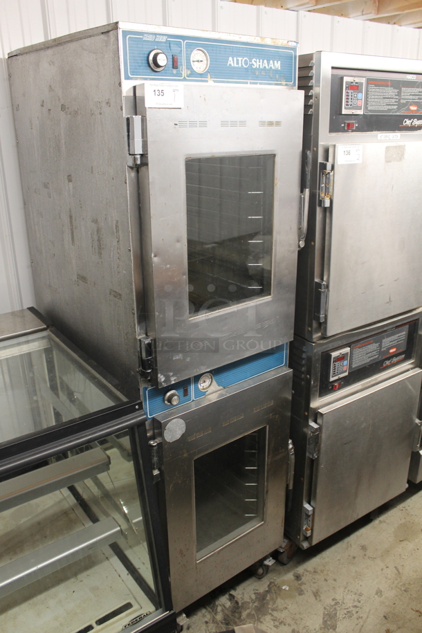 Alto Shaam Commercial Stainless Steel Double Deck Halo Heat Holding Cabinet With Pan Racks On Commercial Casters. 250 Volts - Image 2 of 6
