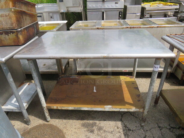 One Stainless Steel Table With Under Shelf. 48X30X35 - Image 1 of 1